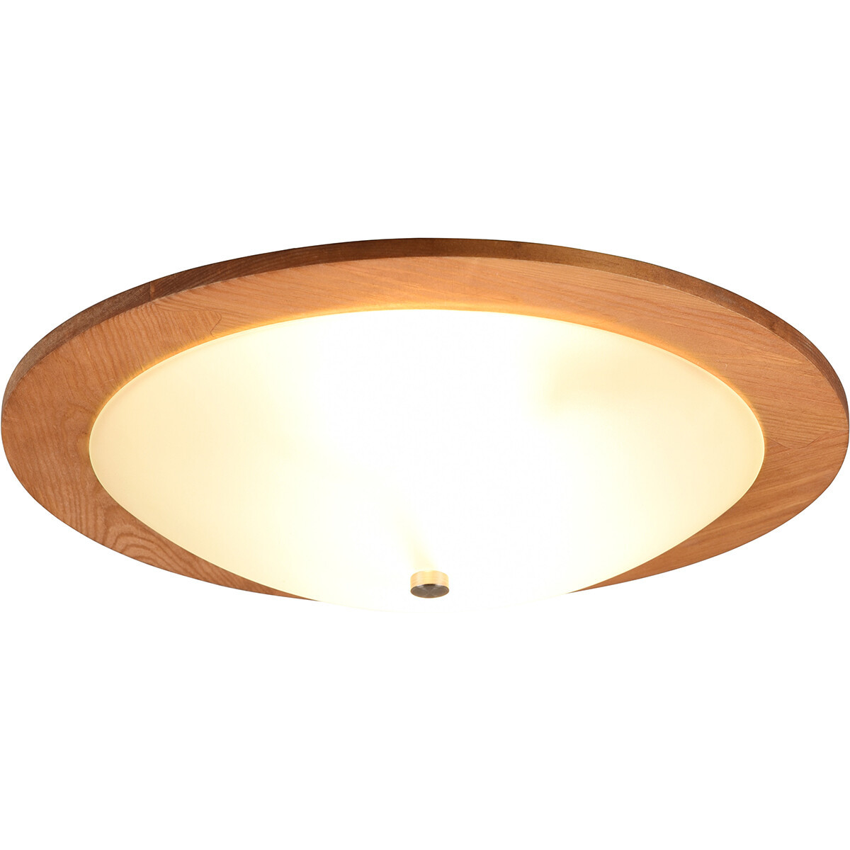 LED Plafondlamp - Plafondverlichting - Trion Palan - E27 Fitting - 2-lichts - Rond - Mat Bruin - Hout