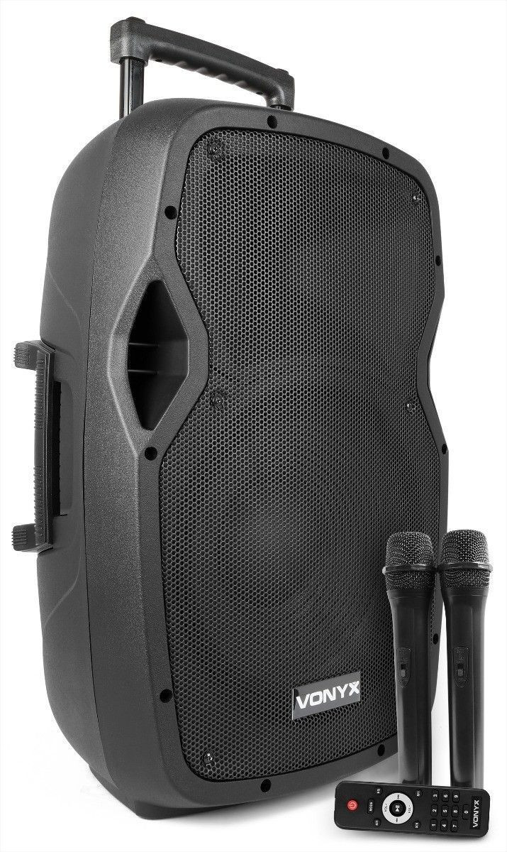 Vonyx AP1200PA mobiele speaker met Bluetooth, mp3 speler en 2