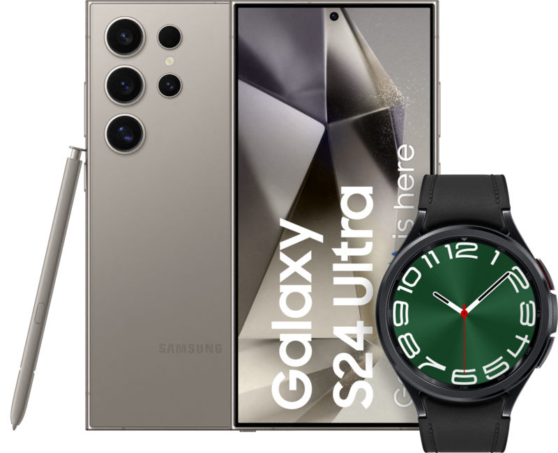 Samsung Galaxy S24 Ultra 512GB Grijs 5G + Galaxy Watch 6 Classic Zwart 47mm