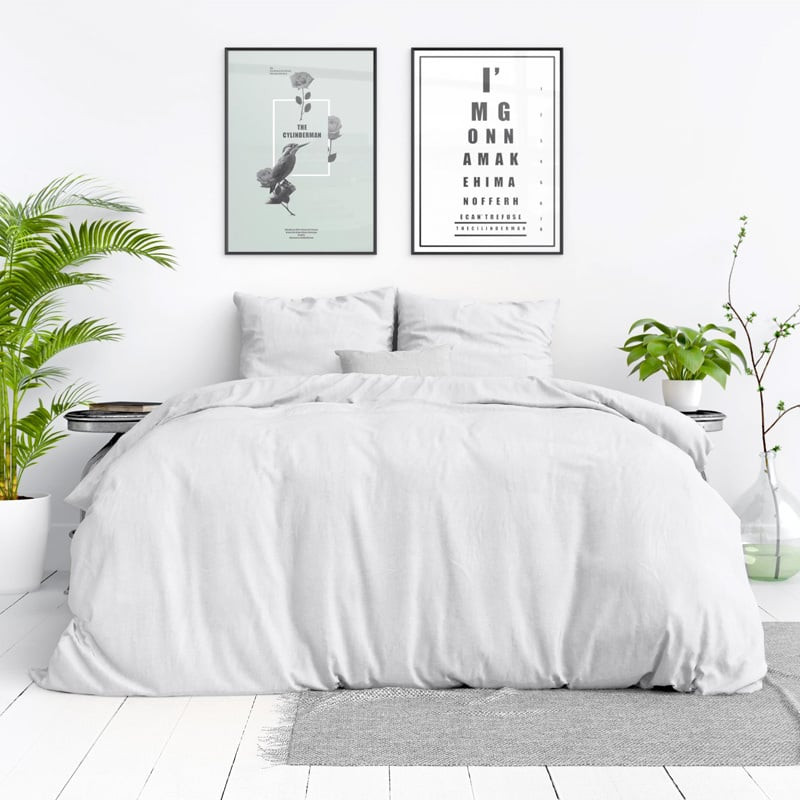 Dekbedovertrek Stone Washed - Tweepersoons (200x200 cm) - Wit Katoen - Dessin: Effen - DreamHouse Bedding - Dekbed-Discounter.nl