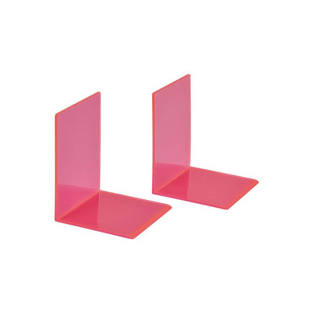 Boekensteun MAUL 10x10x13cm acryl neon rood | 10 stuks