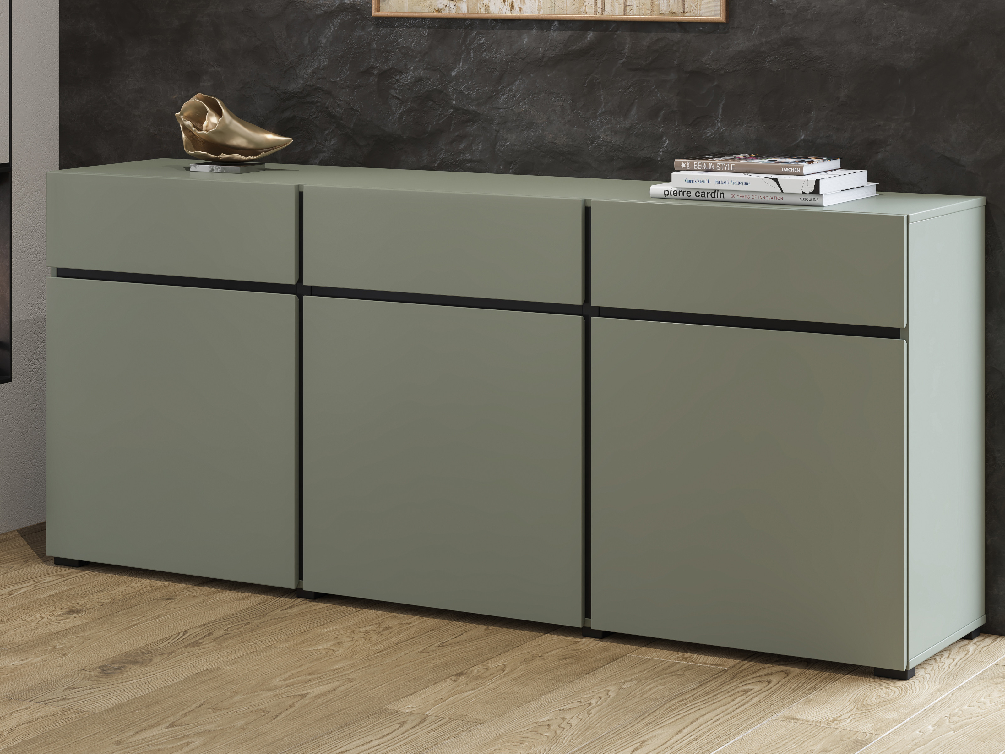 Dressoir CROSSAIR 3 deuren 3 lades groen