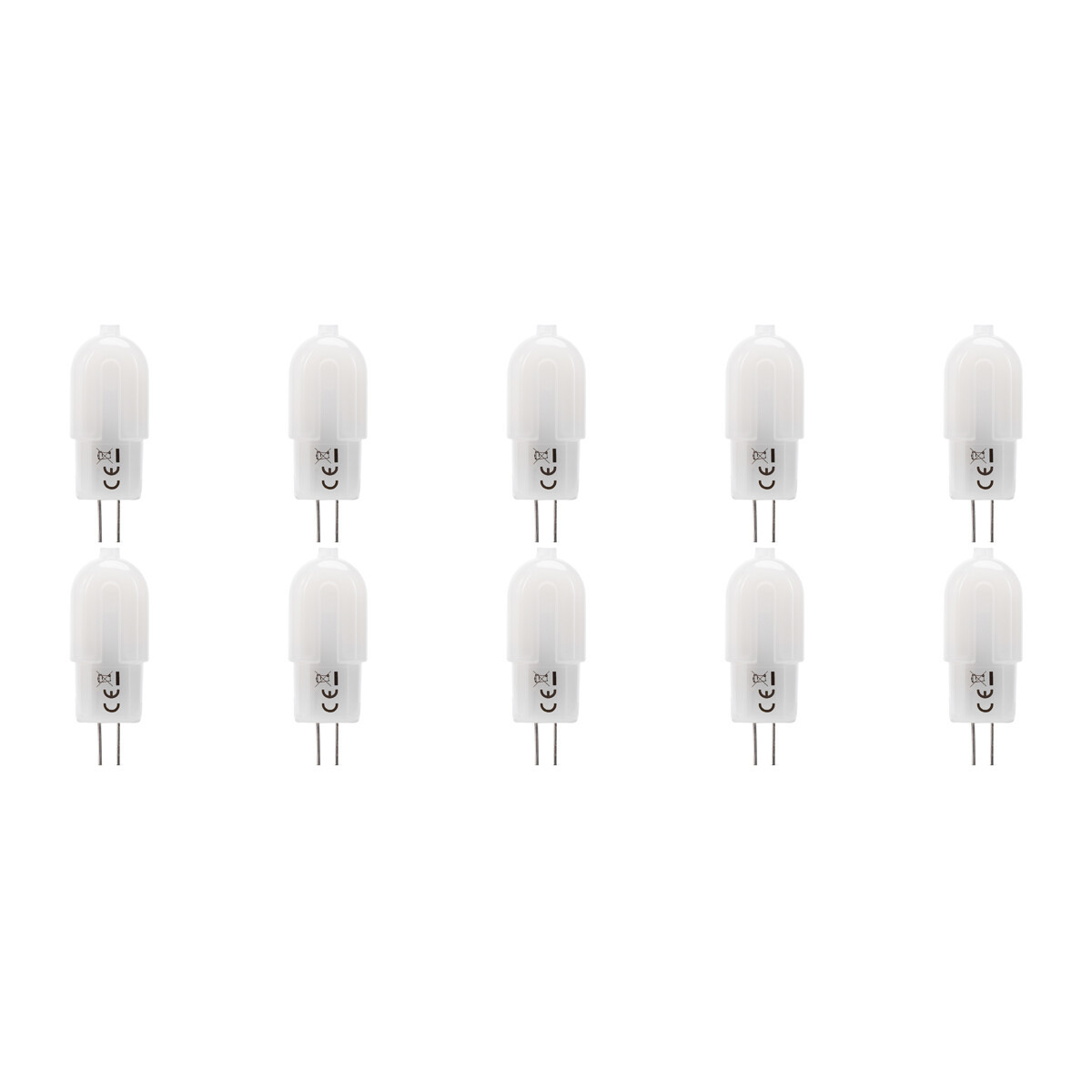 LED Lamp 10 Pack - Velvalux - G4 Fitting - Dimbaar - 2W - Helder/Koud Wit 6000K - Melkwit - 12V Steeklamp | Vervangt 20W