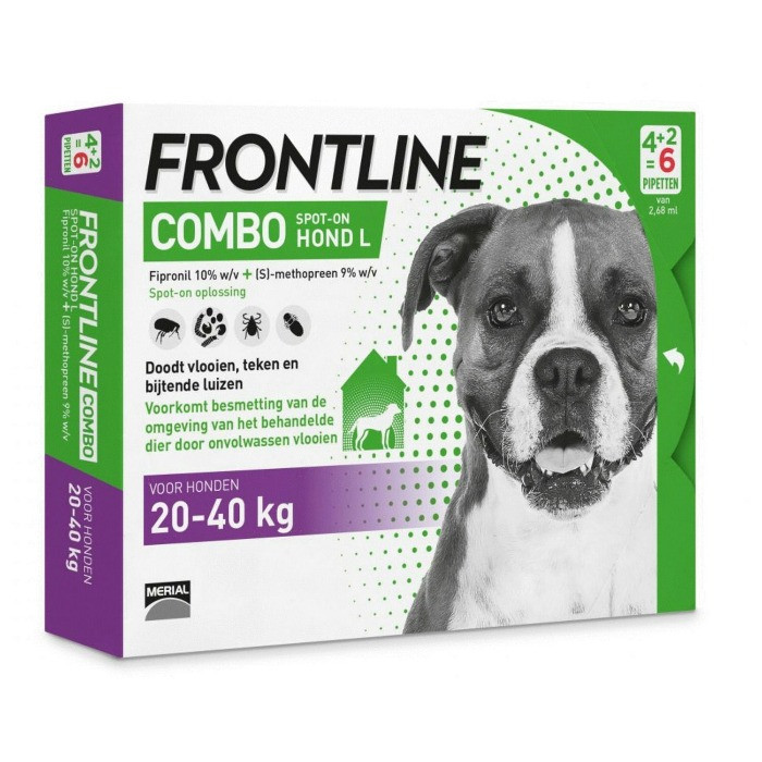 Frontline Combo Spot On 3 Hond Large - Anti vlooien en tekenmiddel - 4+2 pip