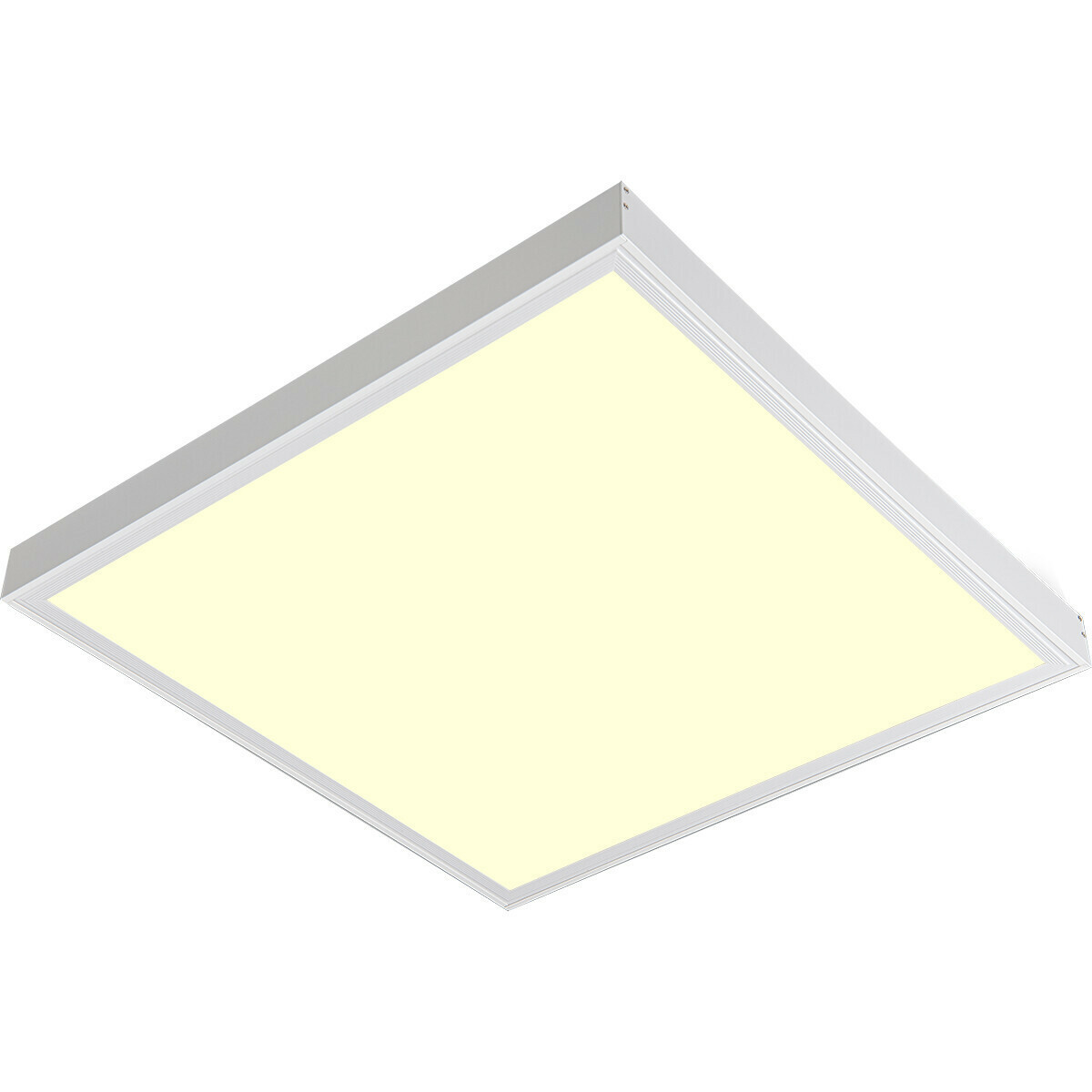 LED Paneel - Aigi Limno Slim - 60x60 - Warm Wit 3000K - 32W - Smart LED - Slimme LED - Dimbaar - Opbouw Vierkant - Mat Wit - Flikkervrij