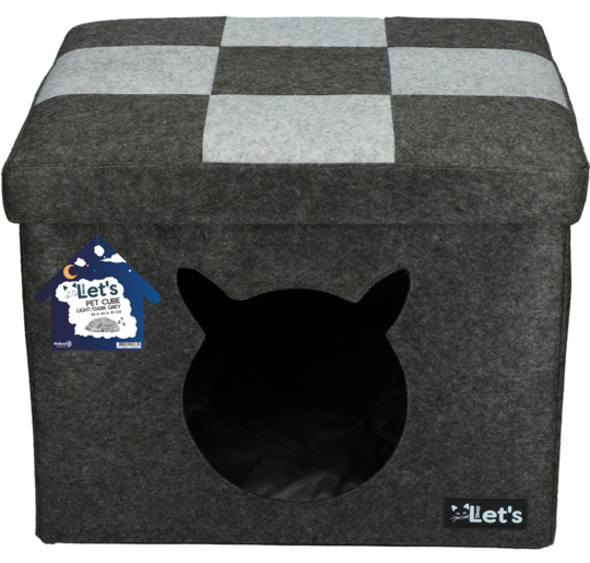 Let&apos;s sleep Pet Cube licht/donker grijs