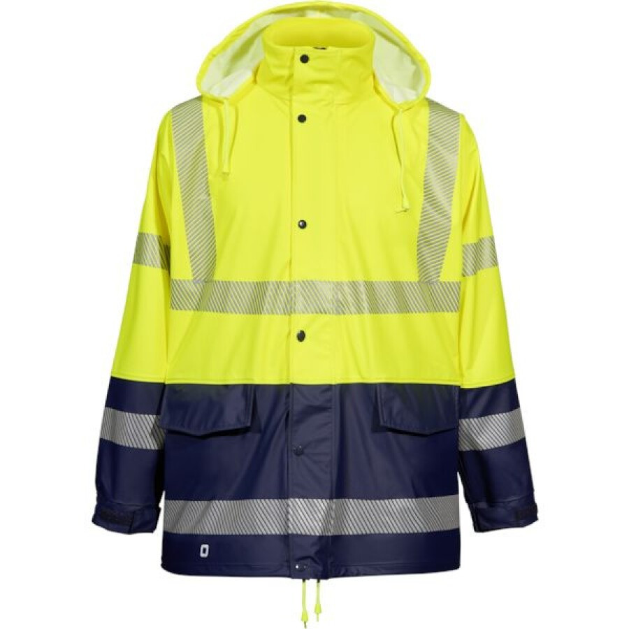 Opsial regenjas - Darius - High Visibility - geel/marine blauw - maat XXL