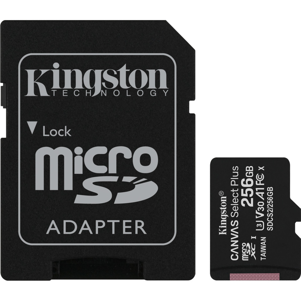 Kingston microSDXC Canvas Select Plus 256GB 100 MB/s + SD adapter