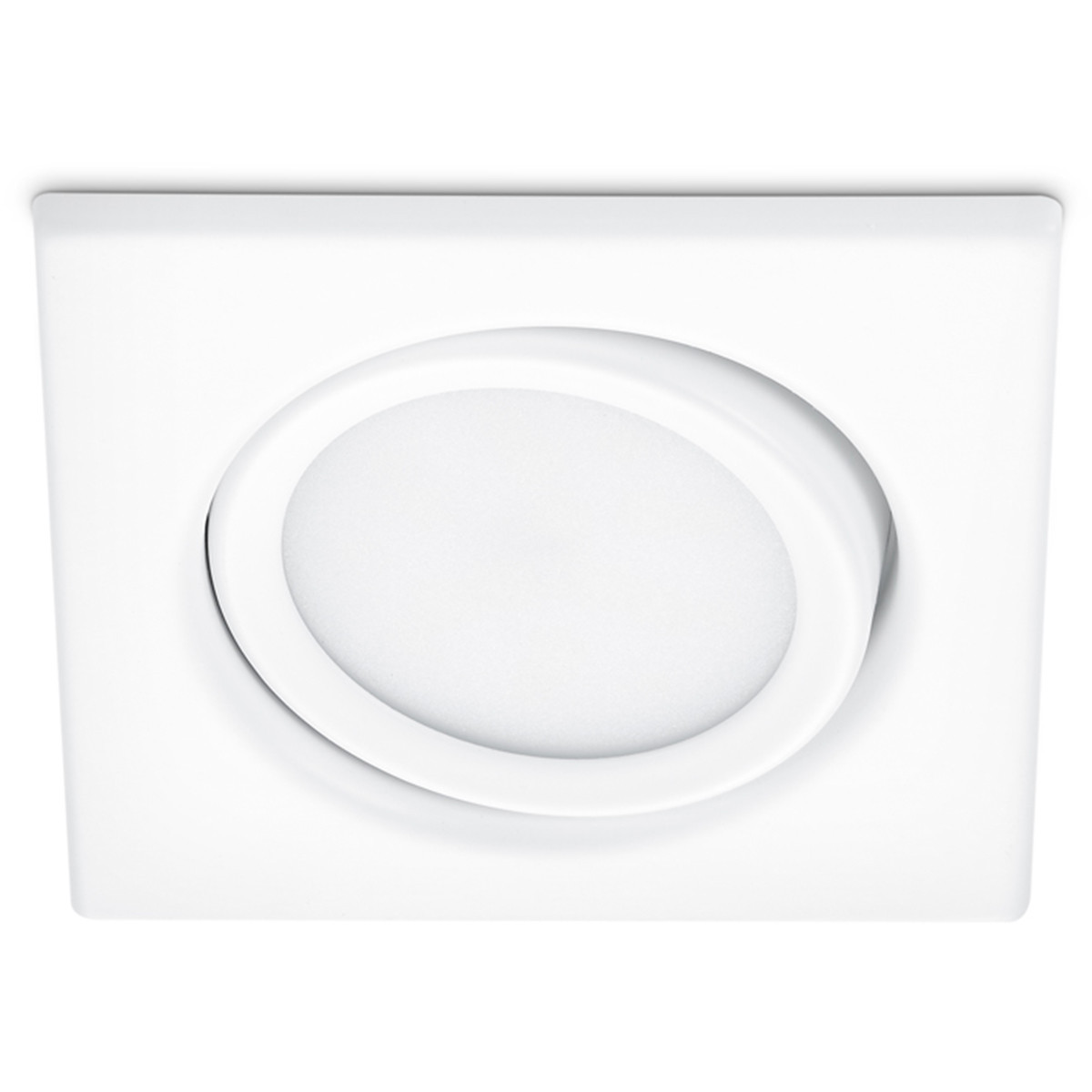 LED Spot - Inbouwspot - Trion Roluno - 5W - Warm Wit 3000K - Vierkant - Mat Wit - Aluminium