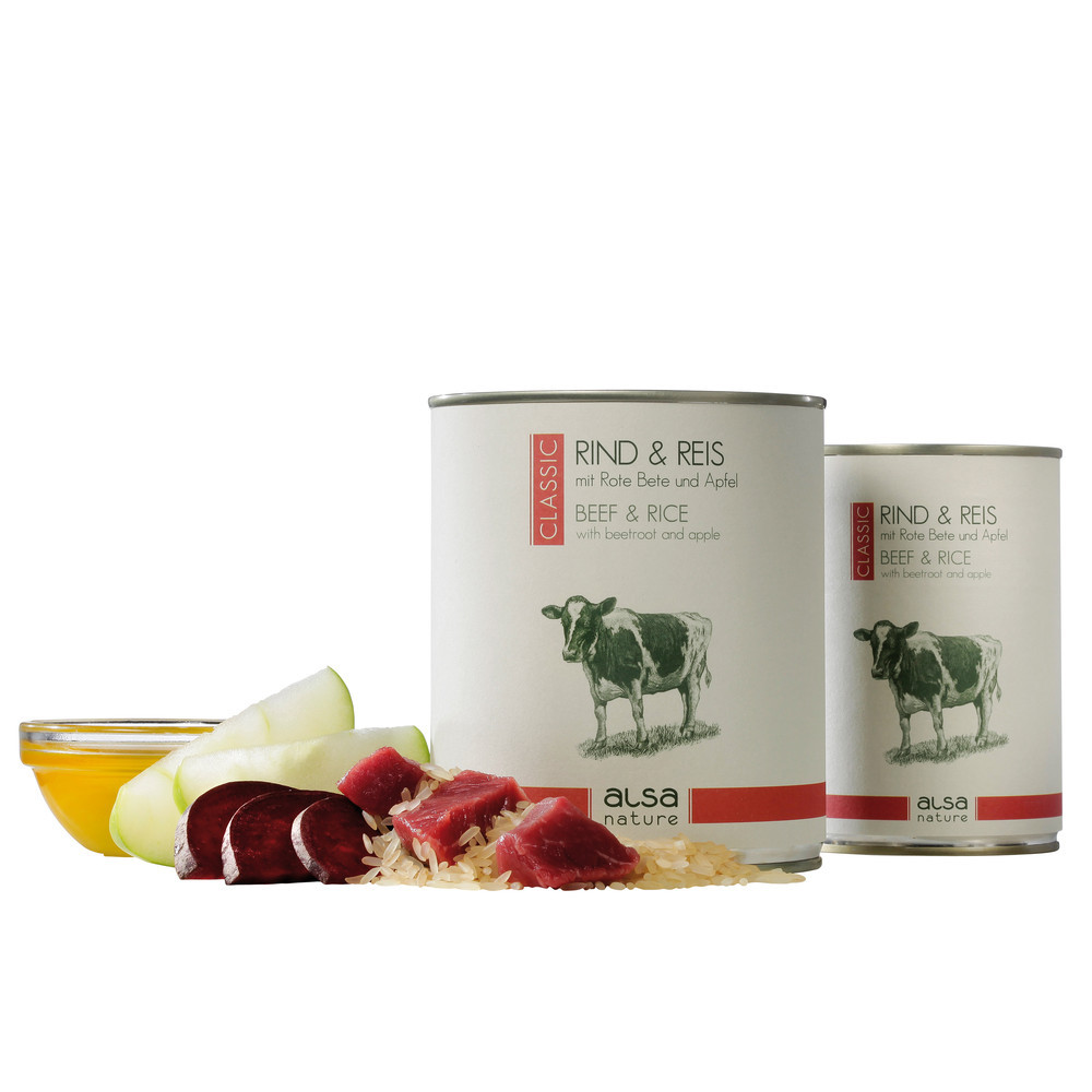 alsa-nature Rund & Rijst met rode bieten & appel, 800 g, Aantal: 12 x 800 g