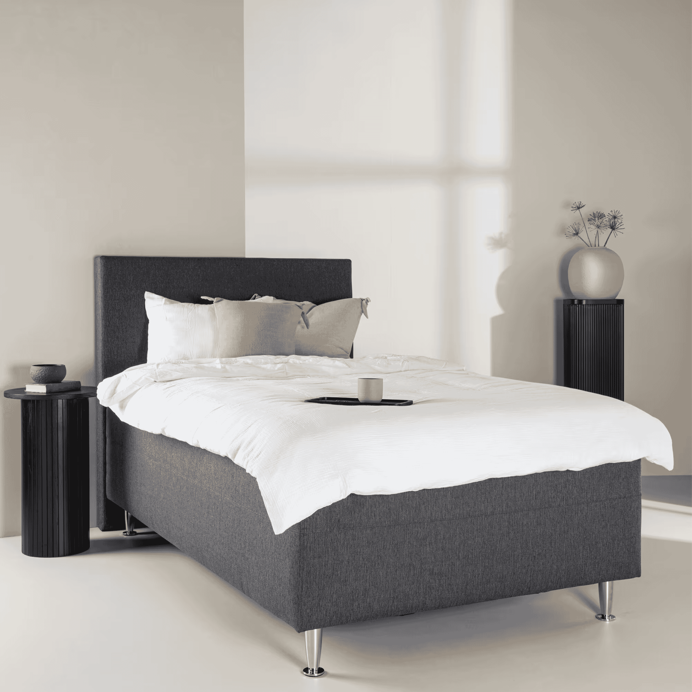 Nohr Bed Flecia 120 x 200cm - Donkergrijs