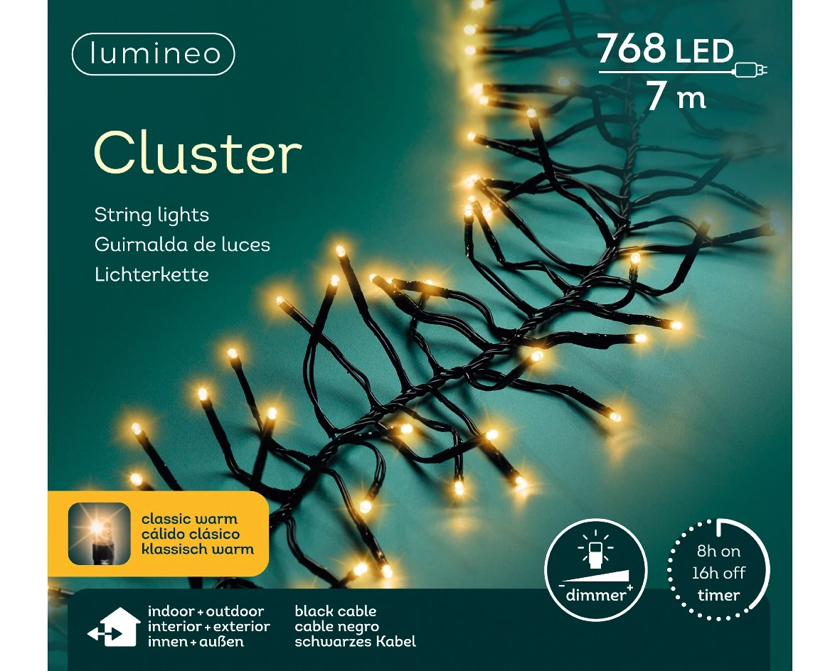 Lumineo clusterverlichting 7m 768led Klassiek warm