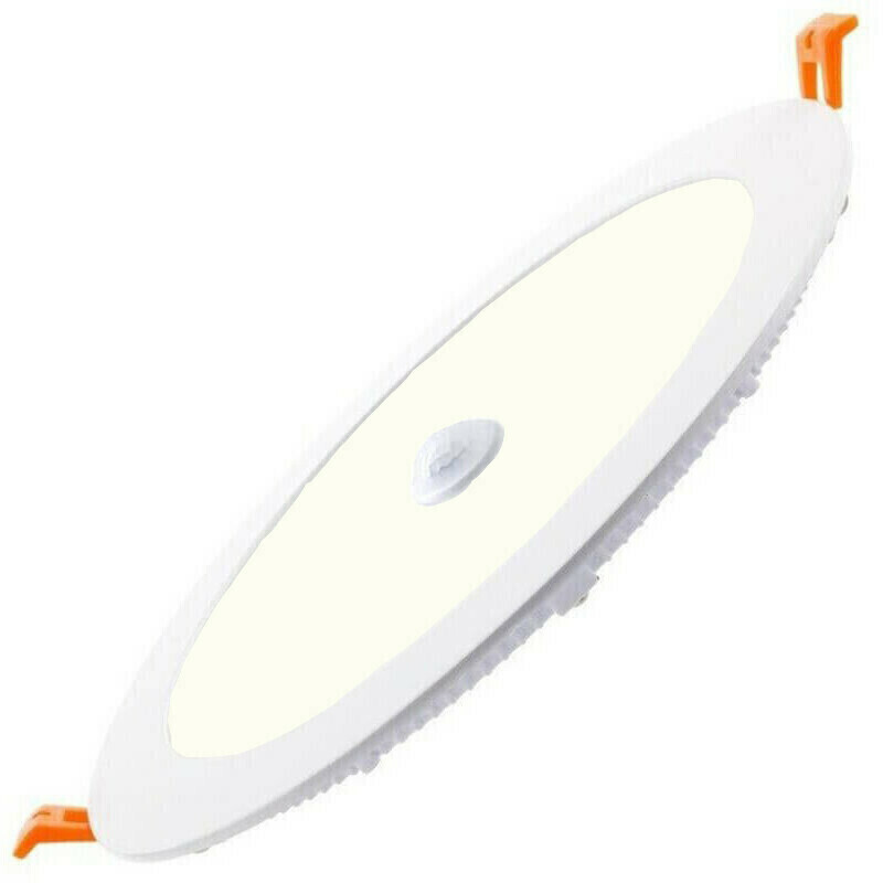 LED Downlight Slim - Facto Dury - PIR Bewegingssensor 360° + Dag en Nacht Sensor - 20W - Natuurlijk Wit 4000K - Inbouw - Rond - Mat Wit - OSRAM LEDs