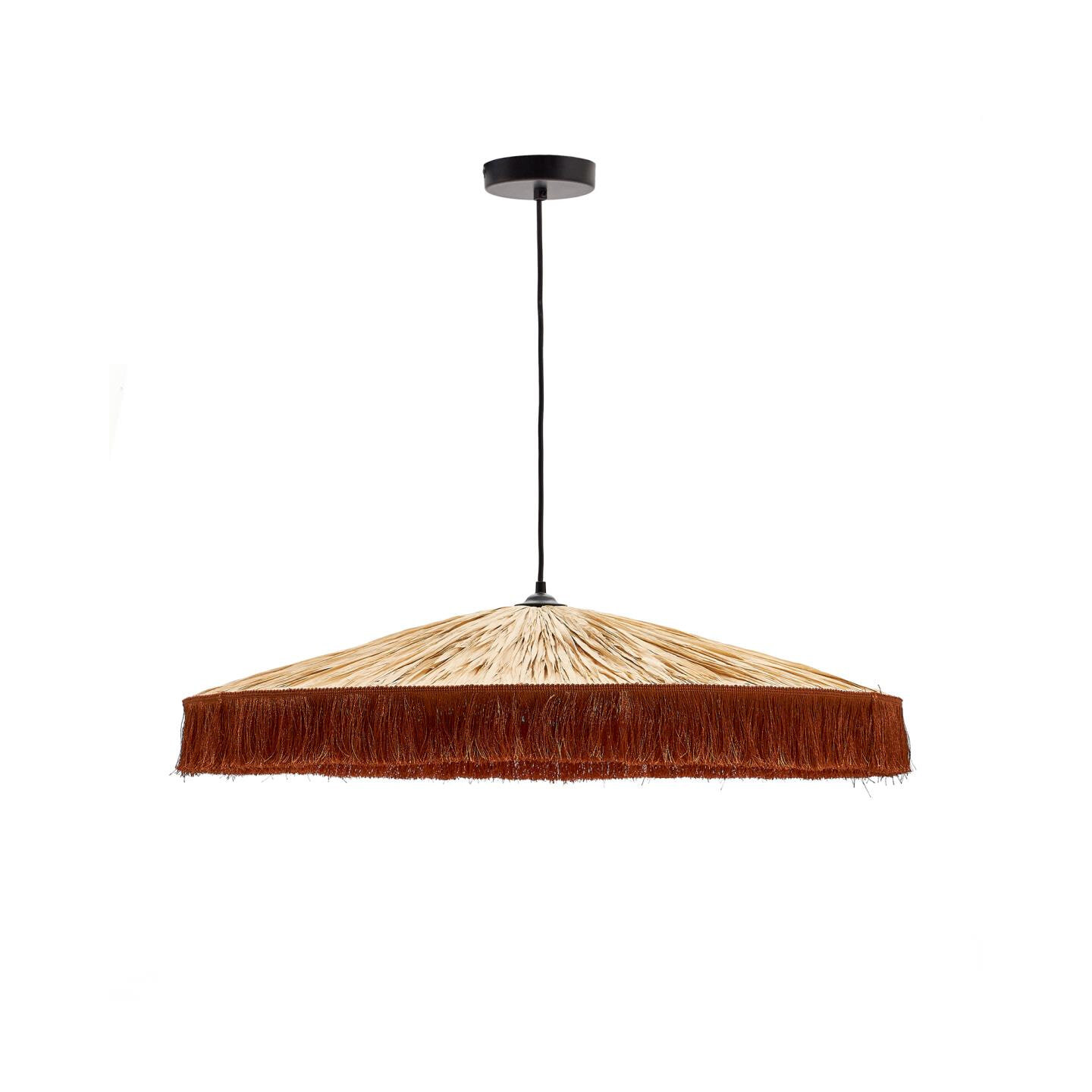 Kave Home Hanglamp Pollensa Raffia, 75cm - Bruin