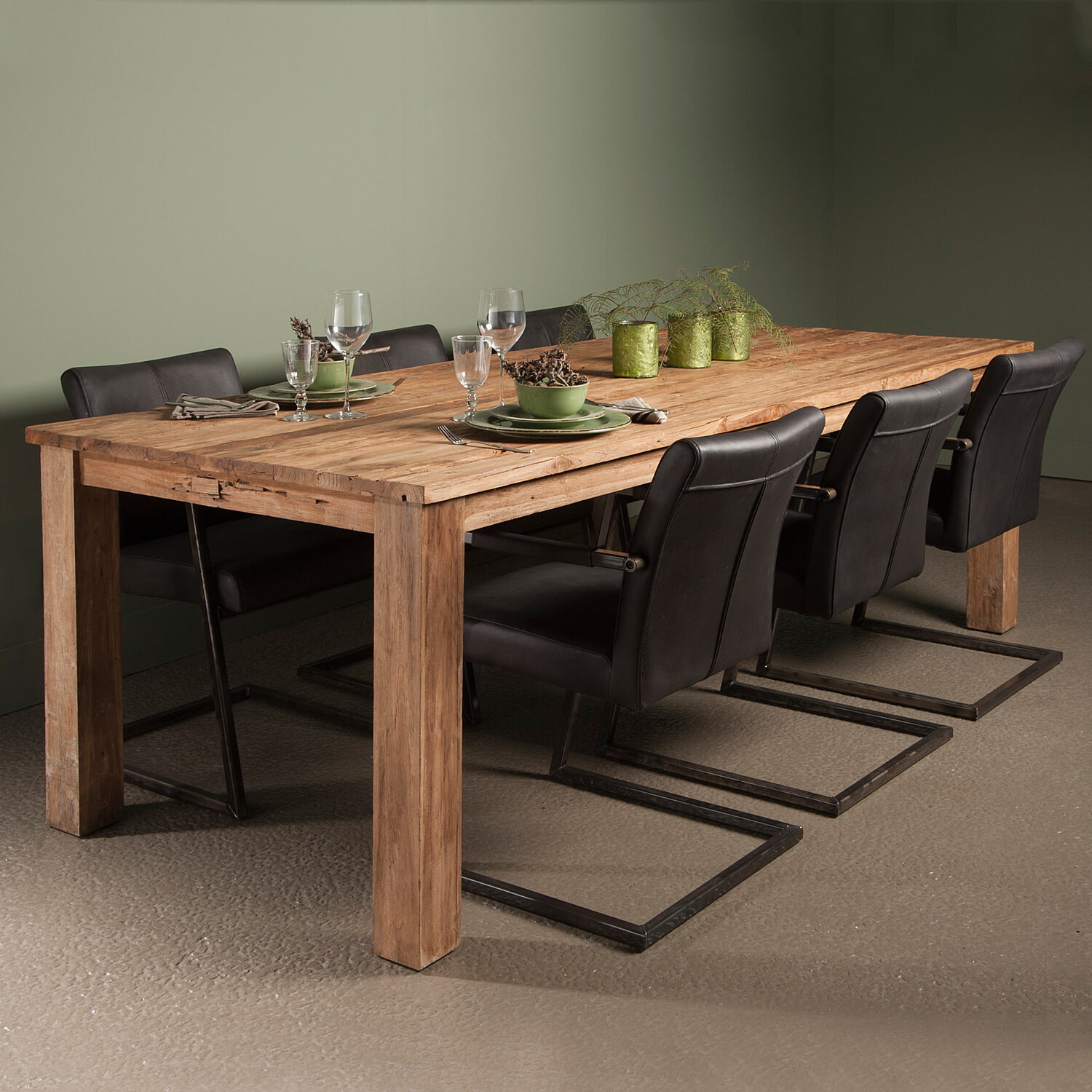 Eettafel Lorenzo Driftwood teak, 200 x 100cm - Bruin