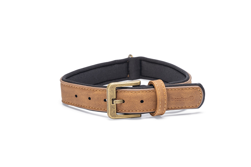 Beeztees Balacron Ax kunstleer bruin halsband hond 38-48cm x 25mm