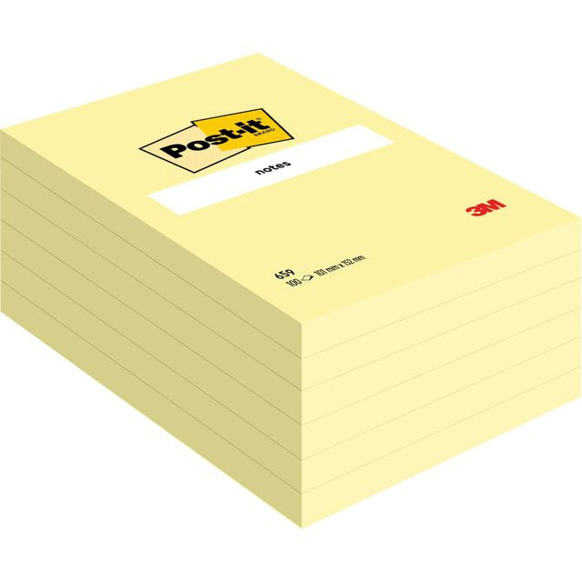 Memoblok 3M Post-it 659 102x152mm geel | 6 stuks