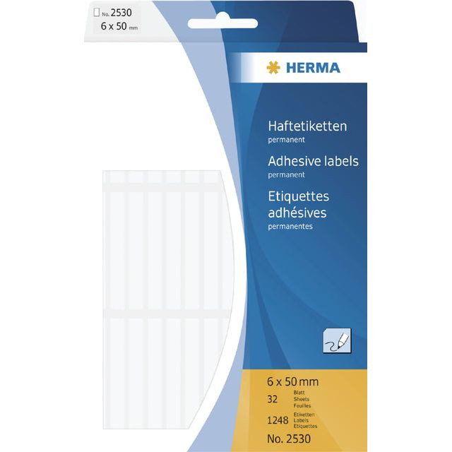 Etiket HERMA 2530 6x50mm wit 1248stuks