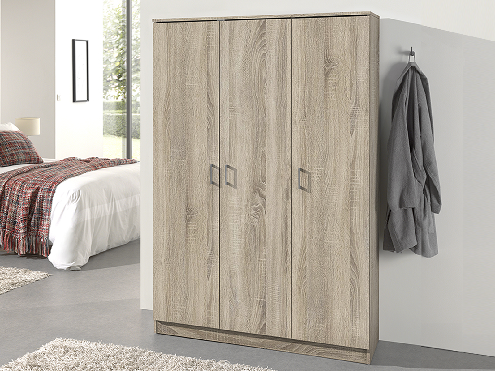 Kast RAYMOON 3 deuren 120 cm (lingère) sonoma