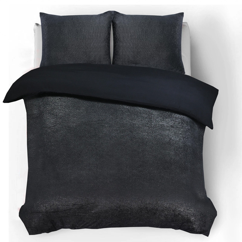 Flanellen Dekbedovertrek Glamour Deco - Lits-Jumeaux (240x220 cm) - Zwart - Dessin: Luxe - Sleeptime - Dekbed-Discounter.nl