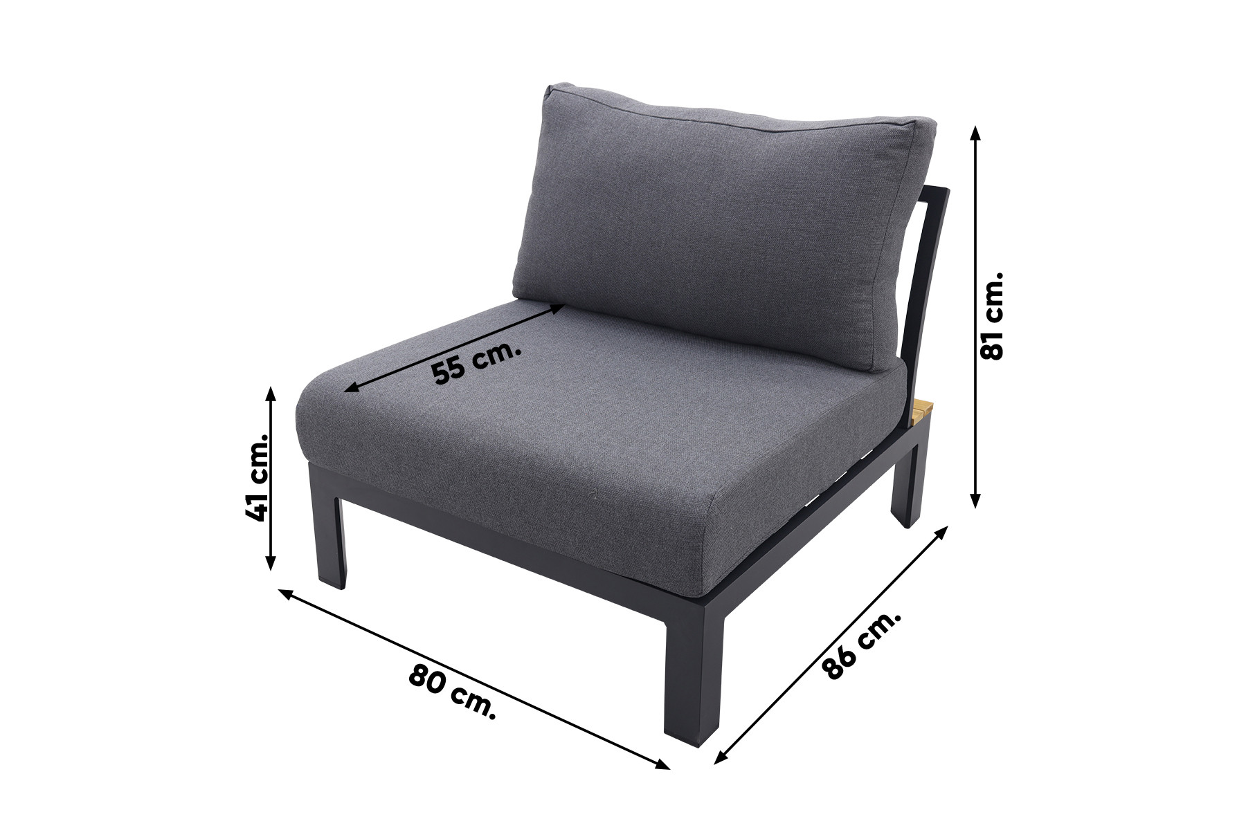 Avalounge center module - aluminium/teak