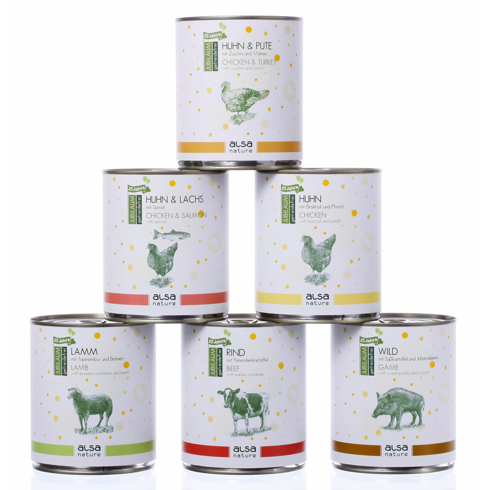 alsa-nature JUBILEUM blikmenu-mix, 800 g, Aantal: 6 x 800 g