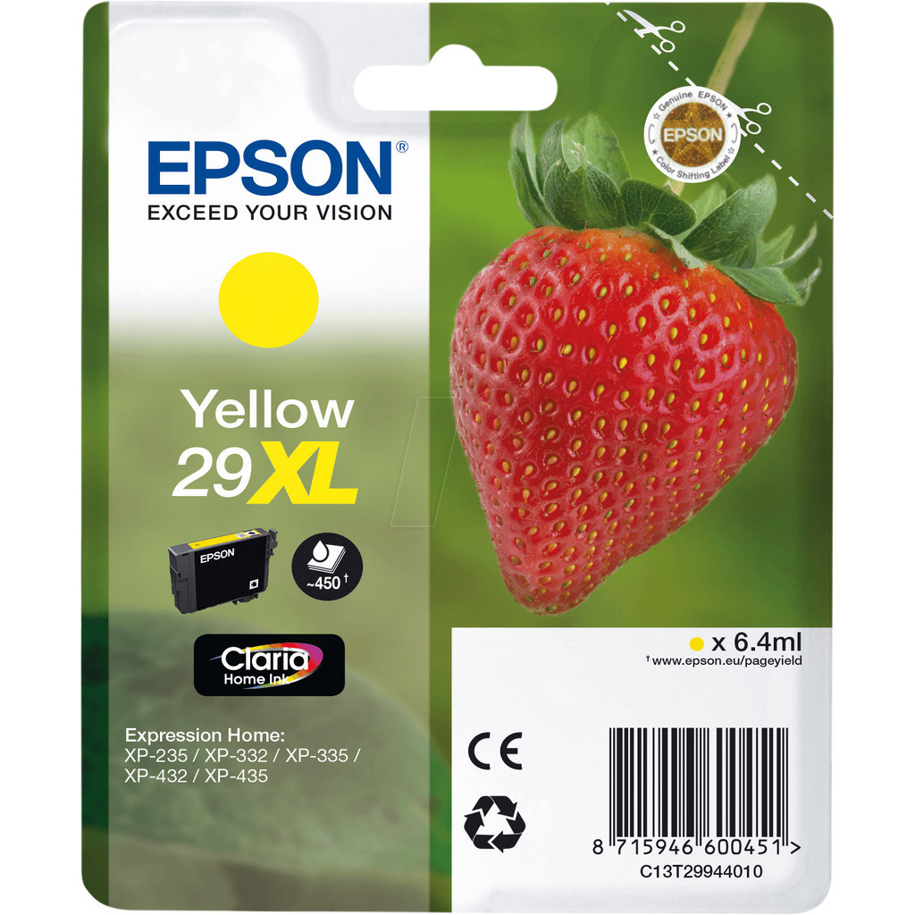 Epson 29XL Cartridge Geel