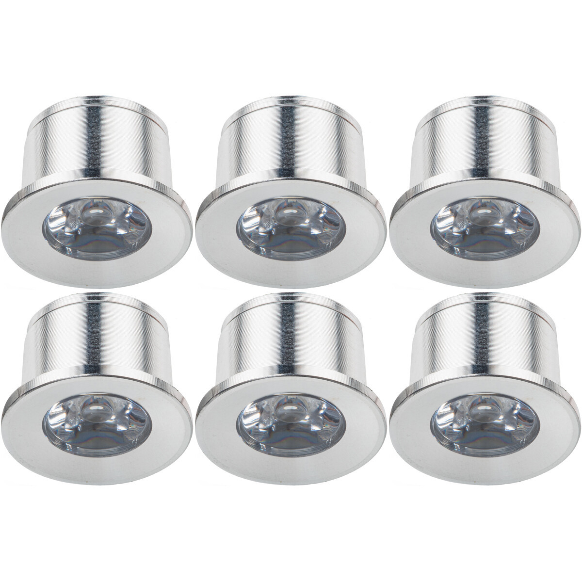 LED Veranda Spot Verlichting 6 Pack - Velvalux - 1W - Natuurlijk Wit 4000K - Inbouw - Rond - Mat Zilver - Aluminium - Ø31mm