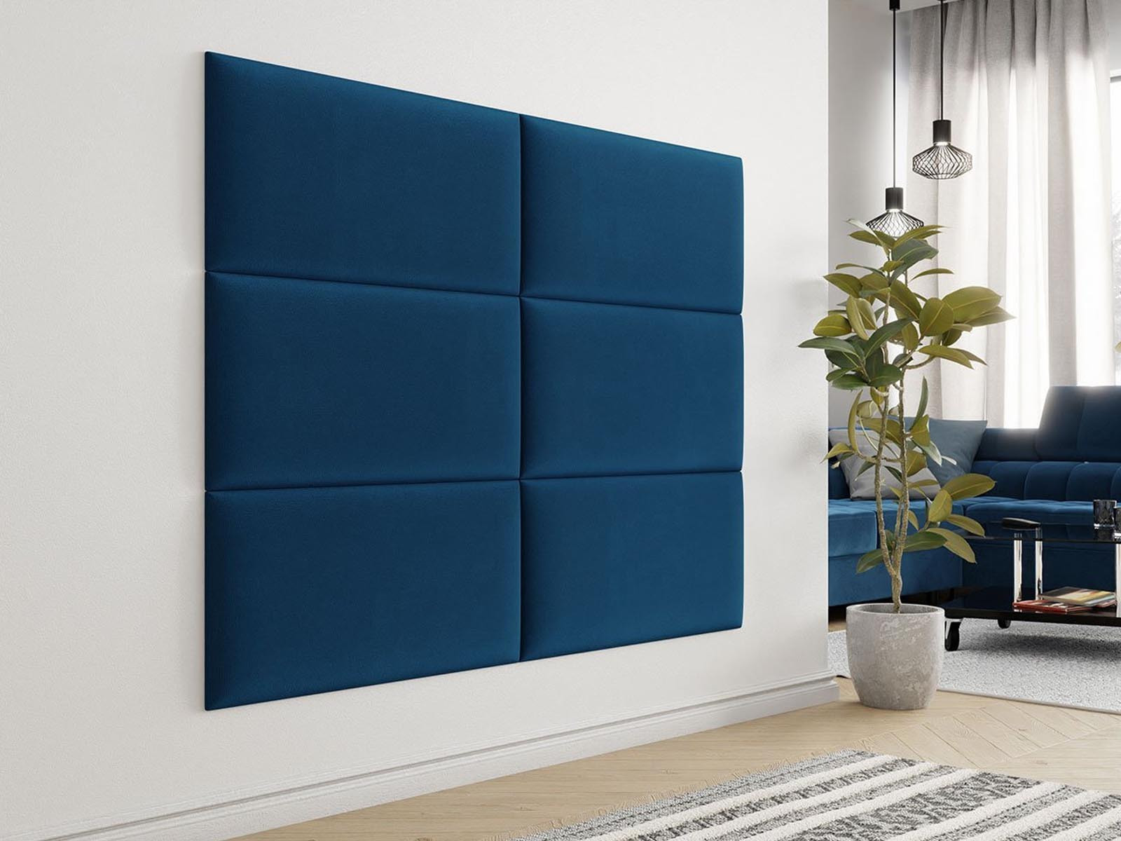 Wandpaneel TOYO 84x42 cm stof blauw