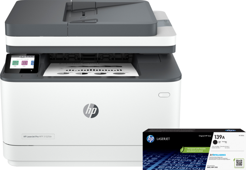 HP LaserJet Pro MFP 3102fdn + 1 extra zwarte toner