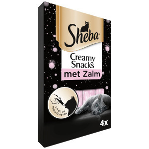 Sheba Creamy Snacks met zalm kattensnack (4 st) Per 2