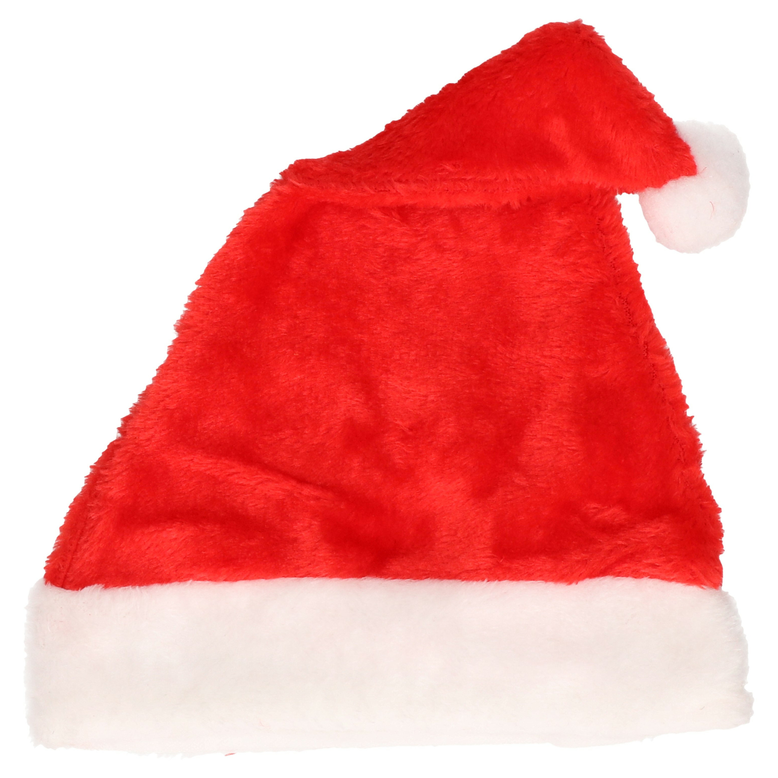 Kerstmuts - rood - 52 cm - kinderen - polyester pluche - verkleed accessoires