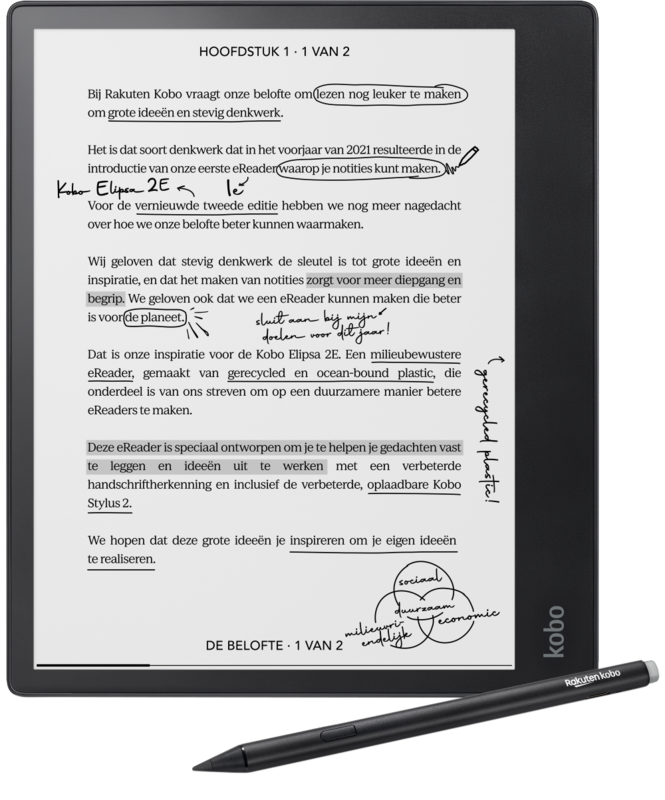 Kobo Elipsa 2E met Kobo Stylus 2