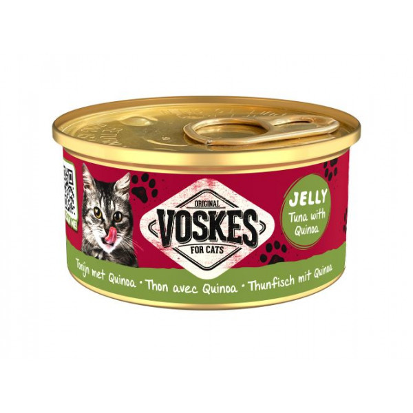 Voskes Jelly tonijn met quinoa natvoer kat (24x85 g) 1 tray (24 x 85 g)