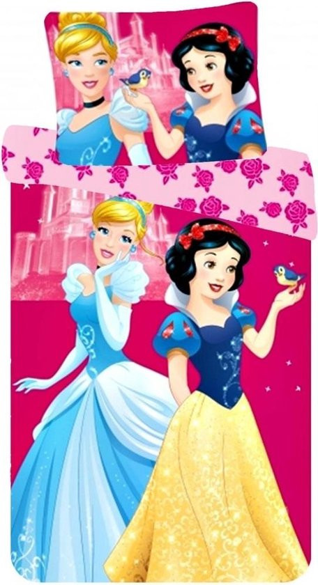 Disney Princess Peuterdekbedovertrek Assenpoester en sneeuwwitje 90 x 140 cm - Katoen