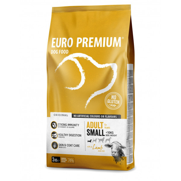 Euro Premium Adult Small w/Lamb & Rice hondenvoer 2 x 3 kg