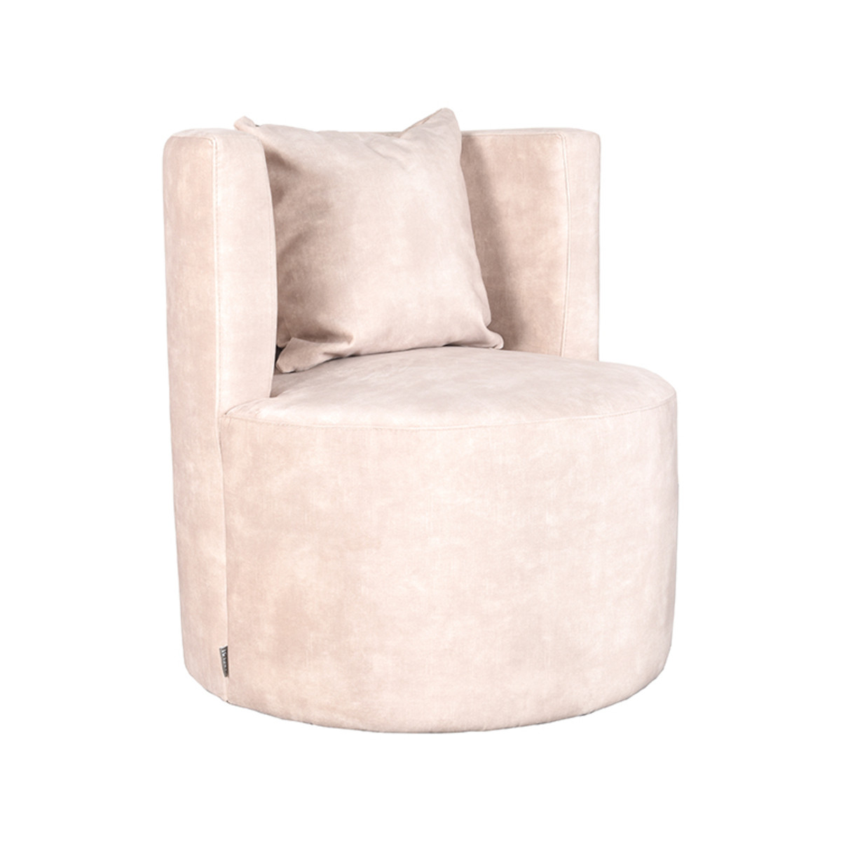 LABEL51 Fauteuil Evy - Naturel - Velours - 65 cm