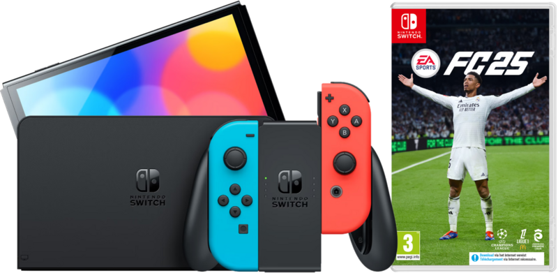 Nintendo Switch OLED Blauw Rood + EA Sports FC 25