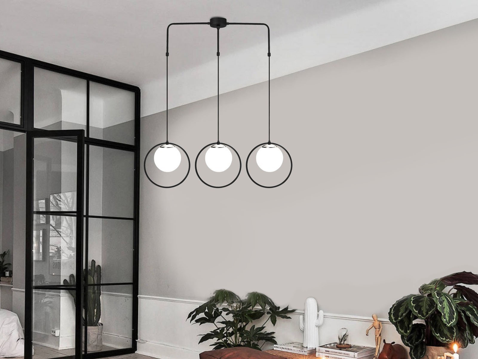 Hanglamp BULAGO 3 lampen zwart