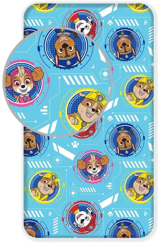 Paw Patrol Hoeslaken eenpersoons 90 x 200 cm