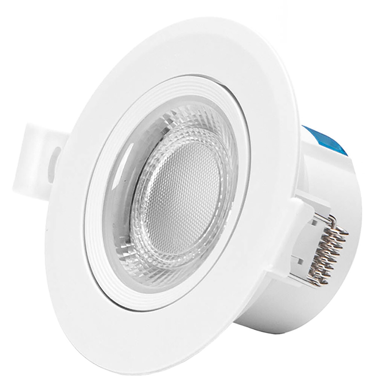 LED Spot - Inbouwspot - Aigi Lola - 7W - Helder/Koud Wit 6500K - Rond - Mat Wit - Aluminium