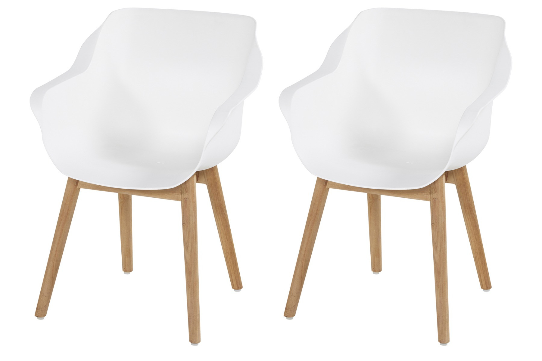 Set van 2 - Hartman Sophie Studio dining armstoel - White - Teak poot