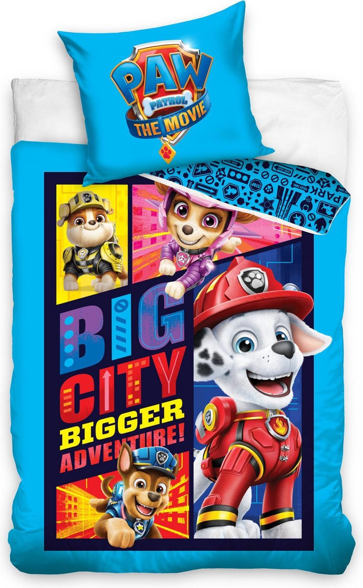 PAW Patrol Dekbedovertrek Big City blauw - 140 x 200 cm - Katoen