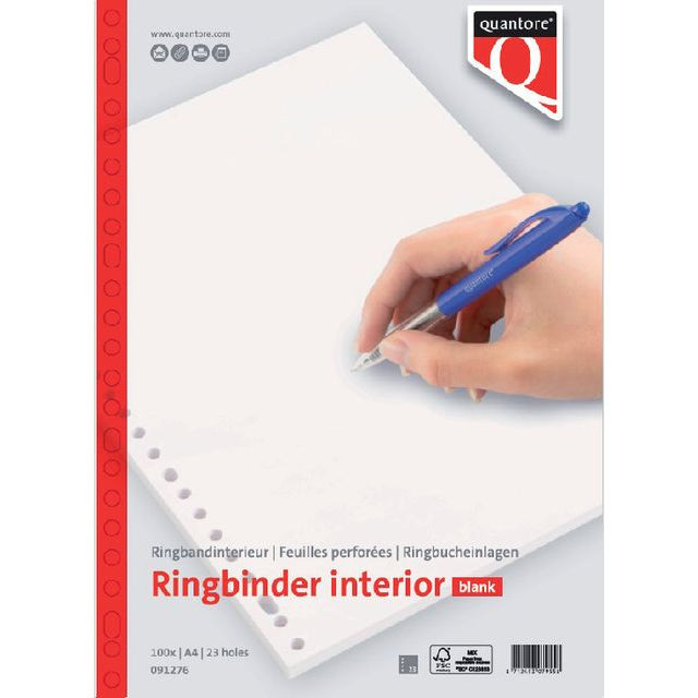 Interieur Quantore A4 23-gaats blanco 100vel | 5 stuks