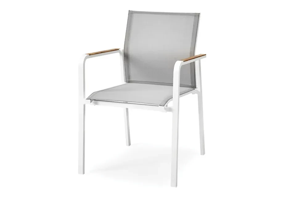 SUNS | Tuinstoel Tutti met Teak Arm | MW | White Grey