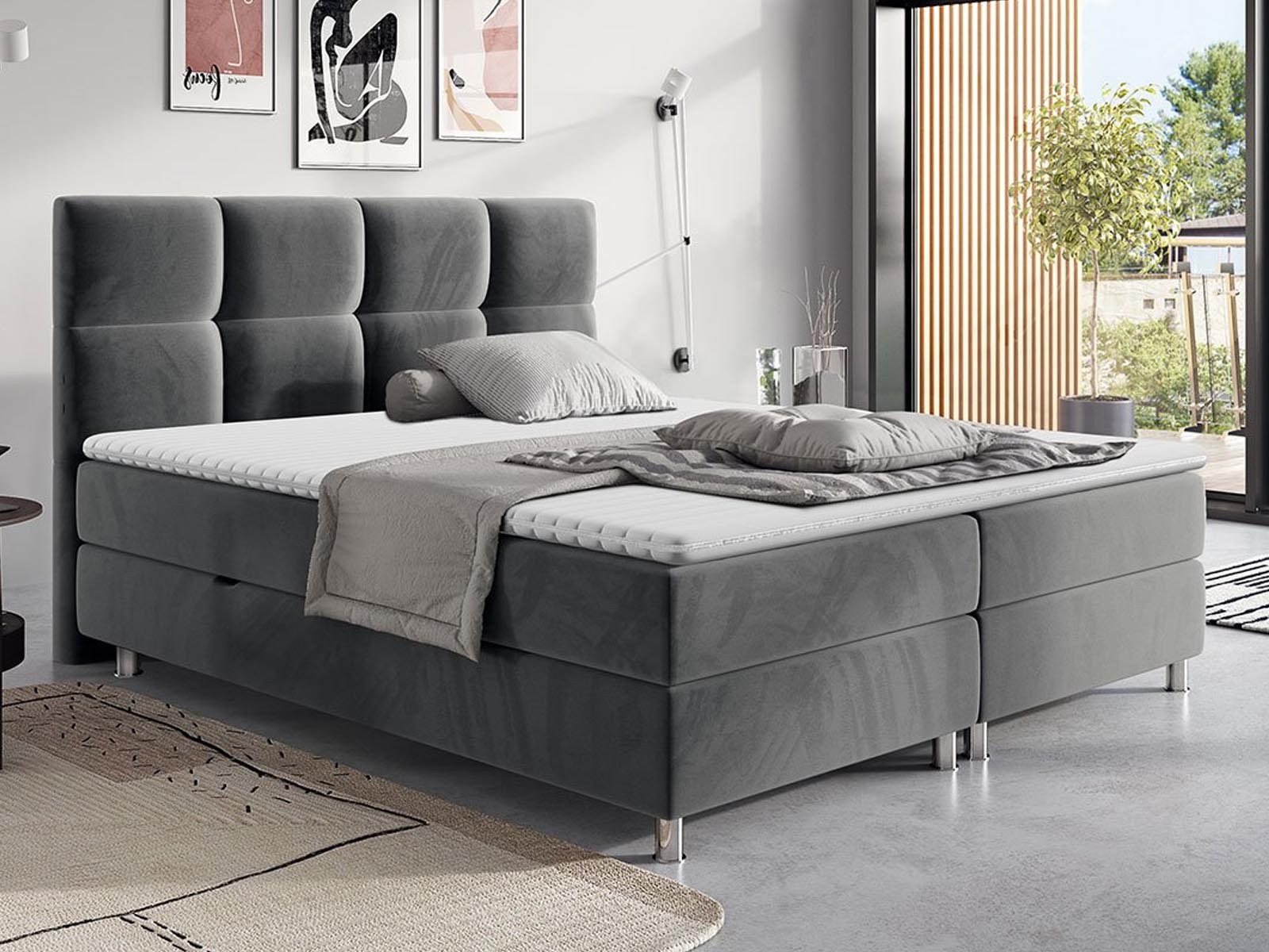 Boxspring ANDROS 180x200 cm grijs