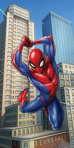 Spiderman strandlaken City 70 x 140 cm katoen