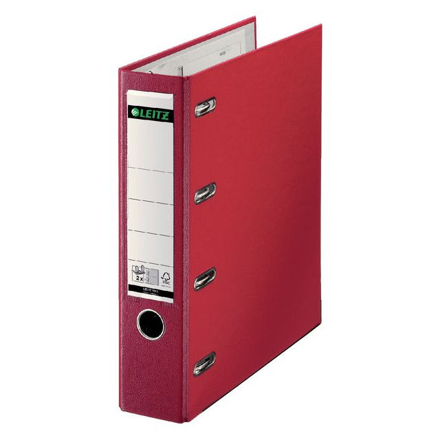 Bankordner Leitz A4 80mm 2 mechanieken rood | 5 stuks