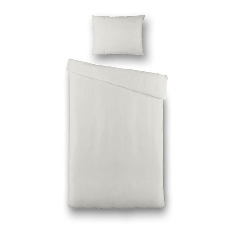 Dekbedovertrek Percale Uni - Eenpersoons (140x200 cm) - Off-white Percale katoen - Dessin: Effen - Presence - Dekbed-Discounter.nl