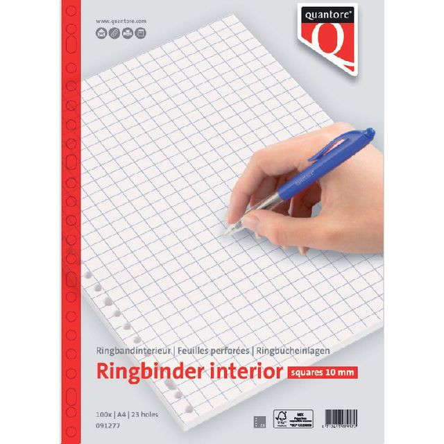 Interieur Quantore A4 23-rings ruit 10mm 100vel | Omdoos a 5 stuk